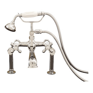 STROM LIVING 3 Handle Deck Mounted Clawfoot Tub Faucet with Diverter