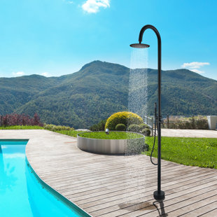 RBROHANT 87.8" H Stainless Steel Freestanding Outdoor Shower, Complete Shower Combo Set