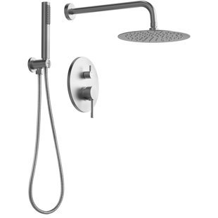 EVERSTEIN 10" Rainfall Round Wall Mount Shower System with Handheld Spray