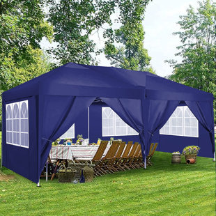 DREAMDWELL HOME 20 Ft. W x 10 Ft. D Metal Pop-Up Canopy Tent Outdoor Wedding Party Tent with 6 Removable Sidewalls