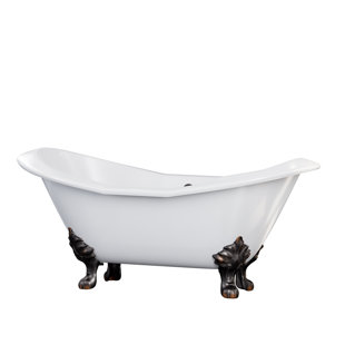 CAMBRIDGE PLUMBING 70.75'' x 30.5'' Freestanding Soaking Cast Iron Bathtub