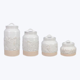 LOVE HAPPY CREATIONS LLC Ceramic / Porcelain Canister - Set of 4 (Set of 4)