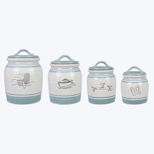 LOVE HAPPY CREATIONS LLC Ceramic / Porcelain Canister - Set of 4 (Set of 4)