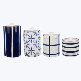 LOVE HAPPY CREATIONS LLC Ceramic / Porcelain Canister - Set of 4 (Set of 4)