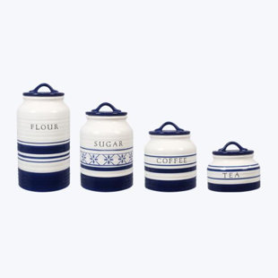 LOVE HAPPY CREATIONS LLC Ceramic / Porcelain Canister - Set of 4 (Set of 4)