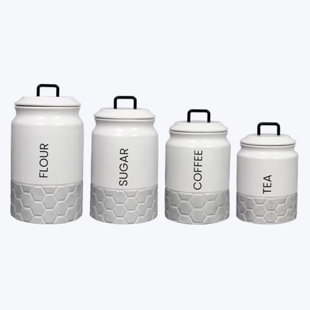 LOVE HAPPY CREATIONS LLC Ceramic / Porcelain Canister - Set of 4 (Set of 4)
