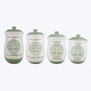 LOVE HAPPY CREATIONS LLC Ceramic / Porcelain Canister - Set of 4 (Set of 4)