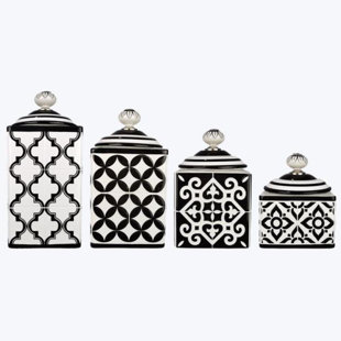 LOVE HAPPY CREATIONS LLC Ceramic / Porcelain Canister - Set of 4 (Set of 4)