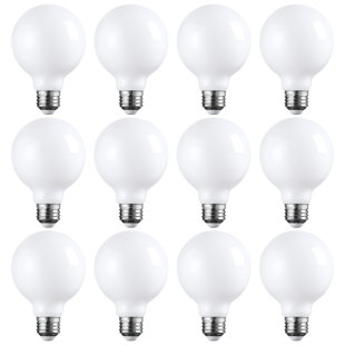 TORCHSTAR Dimmable G25 LED Bulb, 4.5W (60W Eqv.), Globe Light Bulbs, E26 Base, 2700K Soft White (Set of 12)