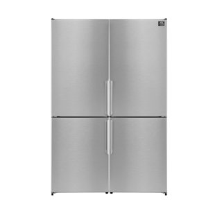 FORNO Guardia 46.8-Inch Side-by-Side Bottom Freezer Refrigerator Stainless Steel, 21.6 cu.ft.