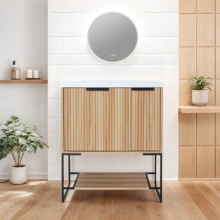 MESA HOME DEPOT 29.78'' Single Bathroom Vanity with Resin Top