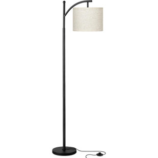 REPHEN 61.8'' Black LED Arched Floor Lamp with USB