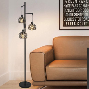 REPHEN 64.17'' Black LED Tree Floor Lamp with USB