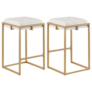 COASTER FINE FURNITURE Nadia Upholstered Counter Stool with Metal Frame (Set of 2)