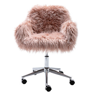 CEBALLOS Modern Faux Fur Home Office Chair{10