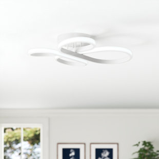 WADE LOGAN® Thissell 1 - Light 20.47'' Unique/Statement Modern Linear LED Flush Mount