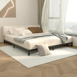 REPHEN Heavy Duty Low Bed Frame, 7-Inch Metal King Size Bed Frame, No Box Spring Needed, Easy Assembly, Black