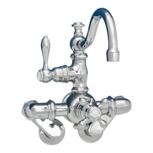 STROM PLUMBING BY SIGN OF THE CRAB Double Handle Deck Mounted Clawfoot Tub Faucet with Diverter