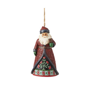 JIM SHORE Stone Resin Santa Hanging Figurine Ornament