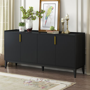 CEBALLOS U_Style Storage Cabinet Sideboard Wooden Cabinet With 4 Doors For Hallway_29.9" H x 63" W x 15.6" D