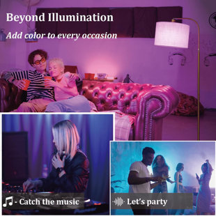 INSALER Gold Floor Lamp With Remote Control