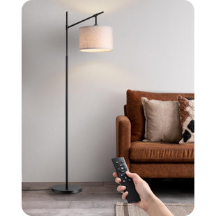 INSALER Mid Century Modern Floor Lamp With Stepless Dimmable Bulb 63.8" Standing Lamp with Remote Control