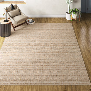 WADE LOGAN® Carllene Bellino Striped Tan Indoor/Outdoor Area Rug