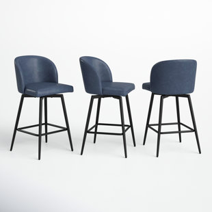 WADE LOGAN® Benedit Swivel 27.1'' Counter Stool (Set of 3)