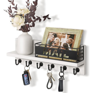 TEXTILES HUB Solid Wood Wall Organizer