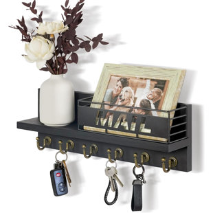 TEXTILES HUB Solid Wood Wall Organizer