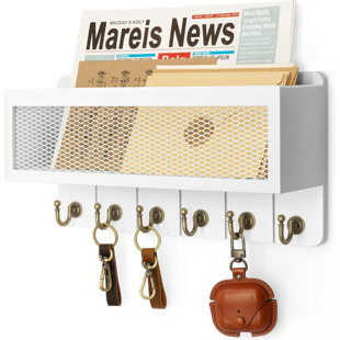 TEXTILES HUB Solid Wood Wall Organizer