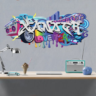 MYSTICKY Graffiti Non-Wall Damaging Wall Decal