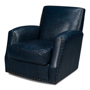 SARREID LTD The Taft Leather Swivel Club Chair