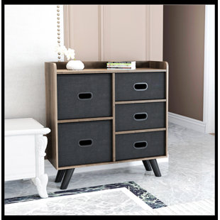 NTYUNRR Dresser Organizer Cabinet With 5 Easy Pull Fabric Drawers