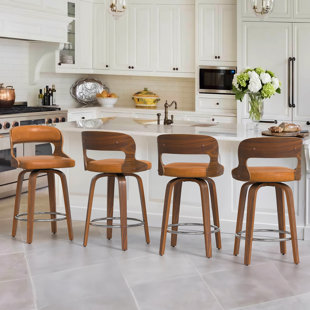 WADE LOGAN® Carylon Swivel Upholstered Counter Stool (Set of 4)