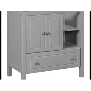 THINK URBAN 30" Bathroom Vanity Base Only, Solid Wood Frame, Bathroom Storage Cabinet with Doors and Drawers