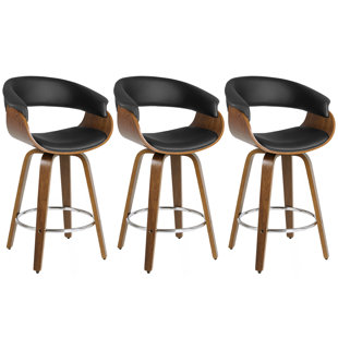 ORREN ELLIS Draymond Swivel Upholstered Counter & Bar Stool (Set of 3)