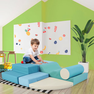 SUMIJ Soft Climb and Crawl Foam Playset 6 in 1, Kids Crawling and Climbing Indoor Active Play Structure