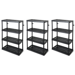 GRACIOUS LIVING 36'' W Plastic Shelving Unit (Set of 3)