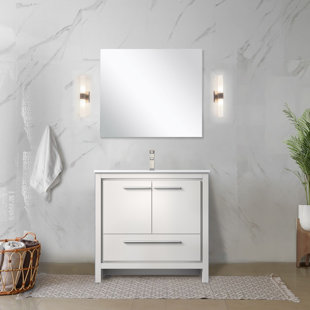 LEXORA Lafarre 36'' Single Bathroom Vanity with Marble Top