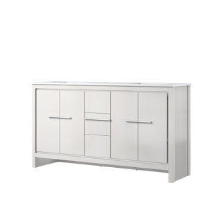 LEXORA Lafarre 60'' Double Bathroom Vanity with Marble Top