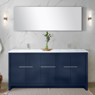 LEXORA Lafarre 72'' Double Bathroom Vanity with Quartz Top with Mirror