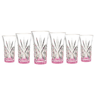 GODINGER SILVER ART CO Dublin Crystal Blush Shot Glass Set (Set of 6)