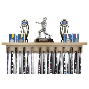 RED BARREL STUDIO® Chanyah - 2' Trophy Shelf and Medal Hanger Display