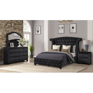 HOUSE OF HAMPTON® Rausch Upholstered Standard 4 Piece Bedroom Set