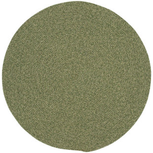 ROSECLIFF HEIGHTS Ciriaco Circular: 0'36" - Manteo Sage Braided Rug