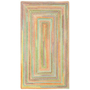 HARPER ORCHARD Aaru Kids Hand Braided Cotton Green/Blue/Yellow Rug