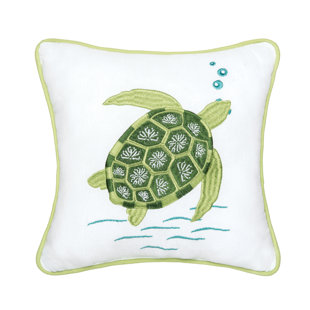 C&F HOME Green Turtle Pillow