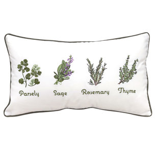 C&F HOME Herb Garden-Parsley Sage Rosemary Thyme Lumbar Throw Pillow