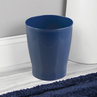 mDesign Small Round Bathroom 1.25 Gal. Trash Can Wastebasket